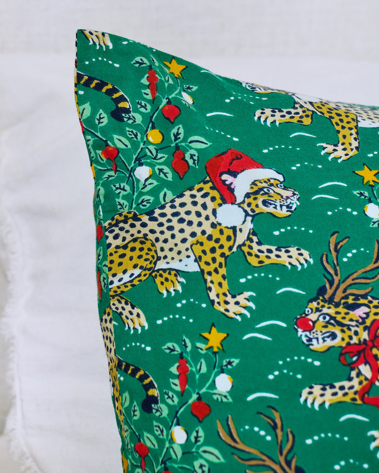 Very Merry Bagheera - Lightweight Flannel Pillowcase Set of 2 - Mistletoe - Printfresh