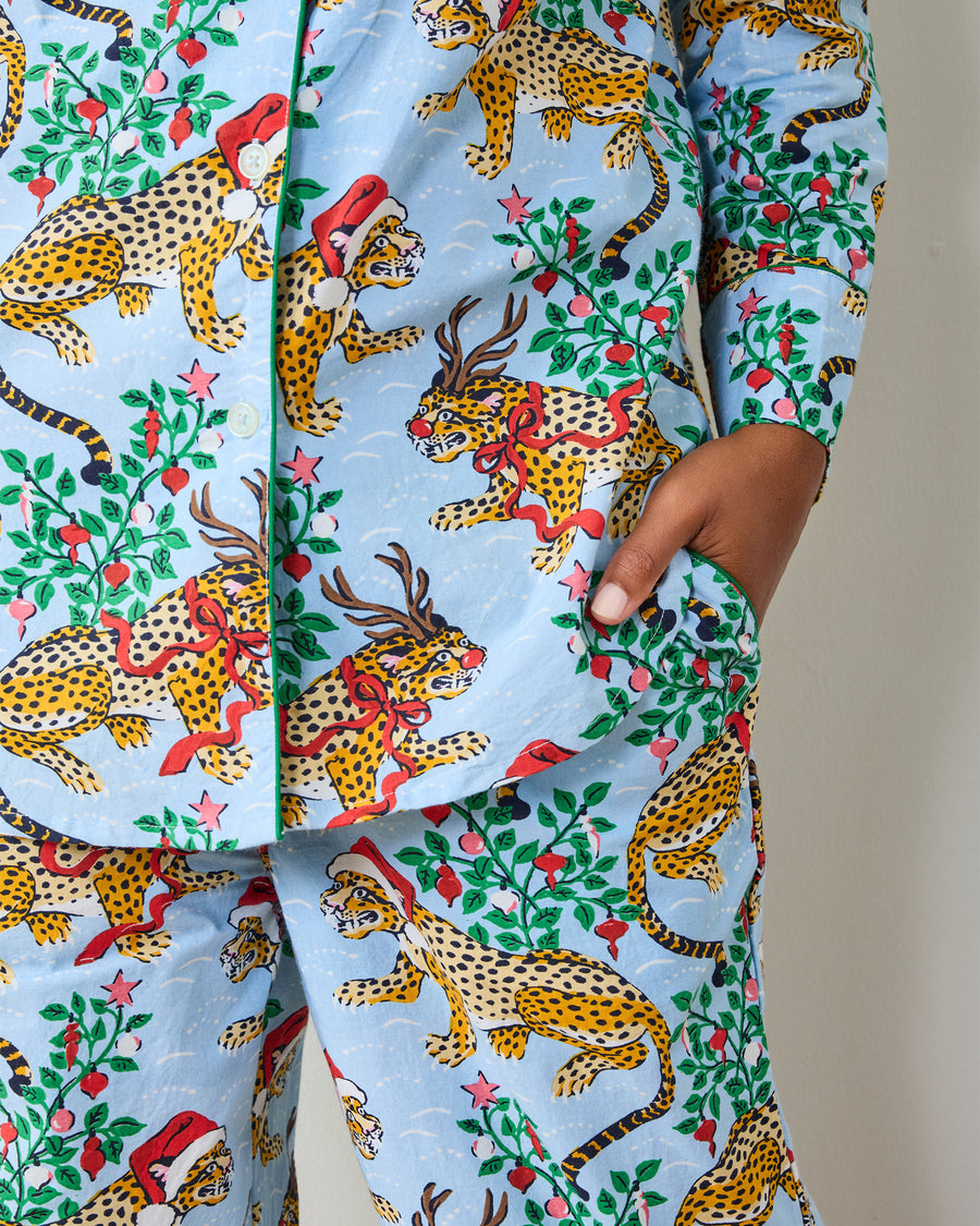 Very Merry Bagheera - Long PJ Set - Pale Blue - Printfresh