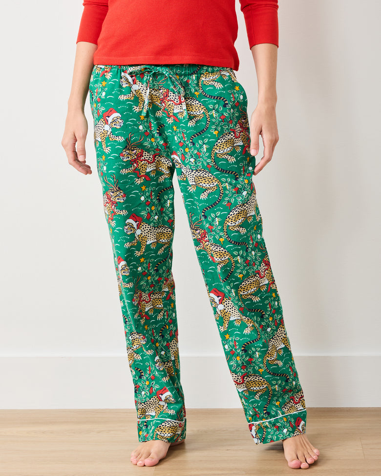 Very Merry Bagheera - Lightweight Flannel PJ Pants - Mistletoe - Printfresh
