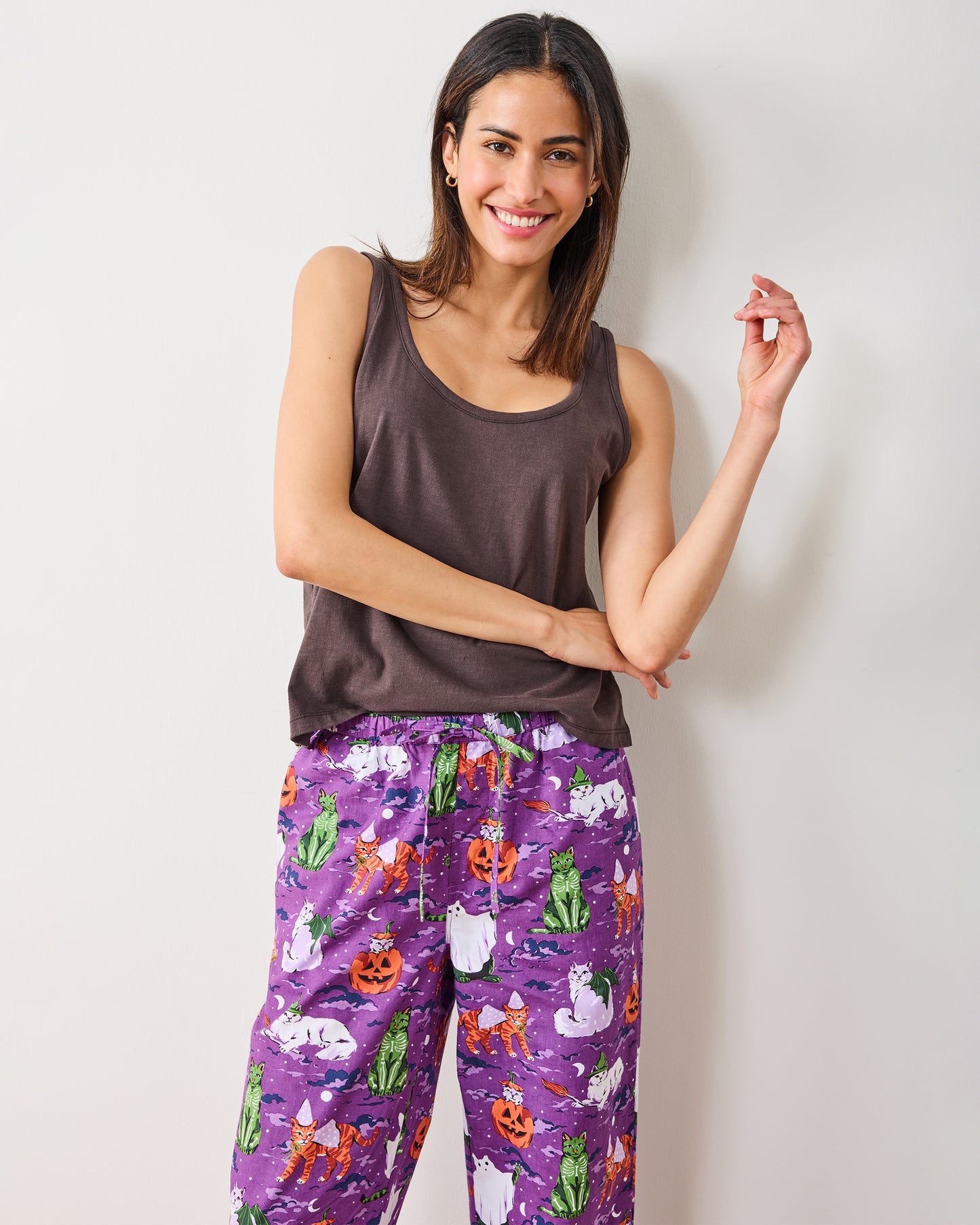 Halloween House Cats - PJ Pants - Purple Tonic - Printfresh