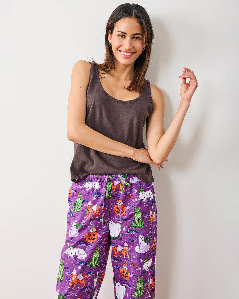 Halloween House Cats - PJ Pants - Purple Tonic - Printfresh