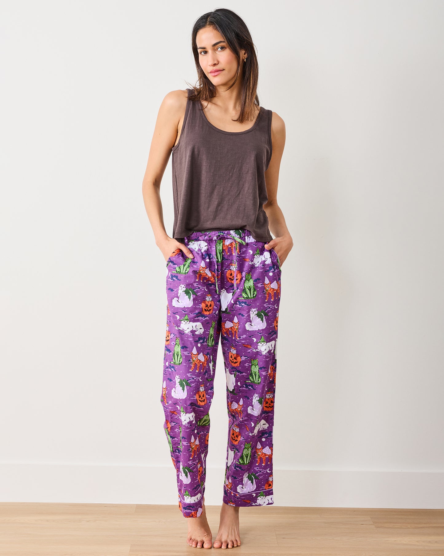 Halloween House Cats - PJ Pants - Purple Tonic - Printfresh