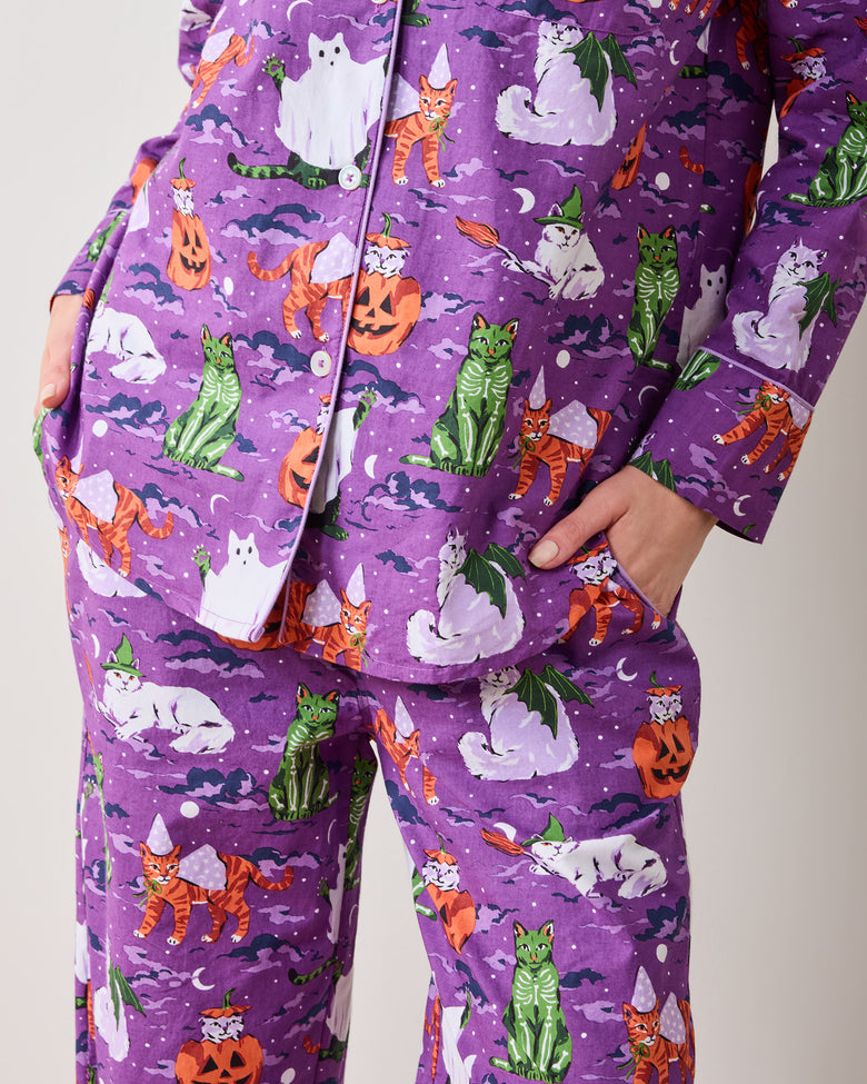 Halloween House Cats - Tall Long PJ Set - Purple Tonic - Printfresh
