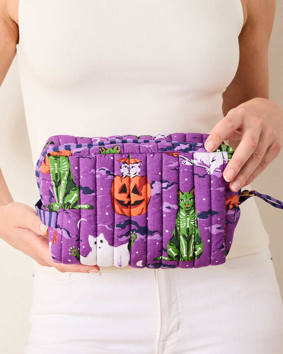 Halloween House Cats - Large Pouch - Purple Tonic - Printfresh
