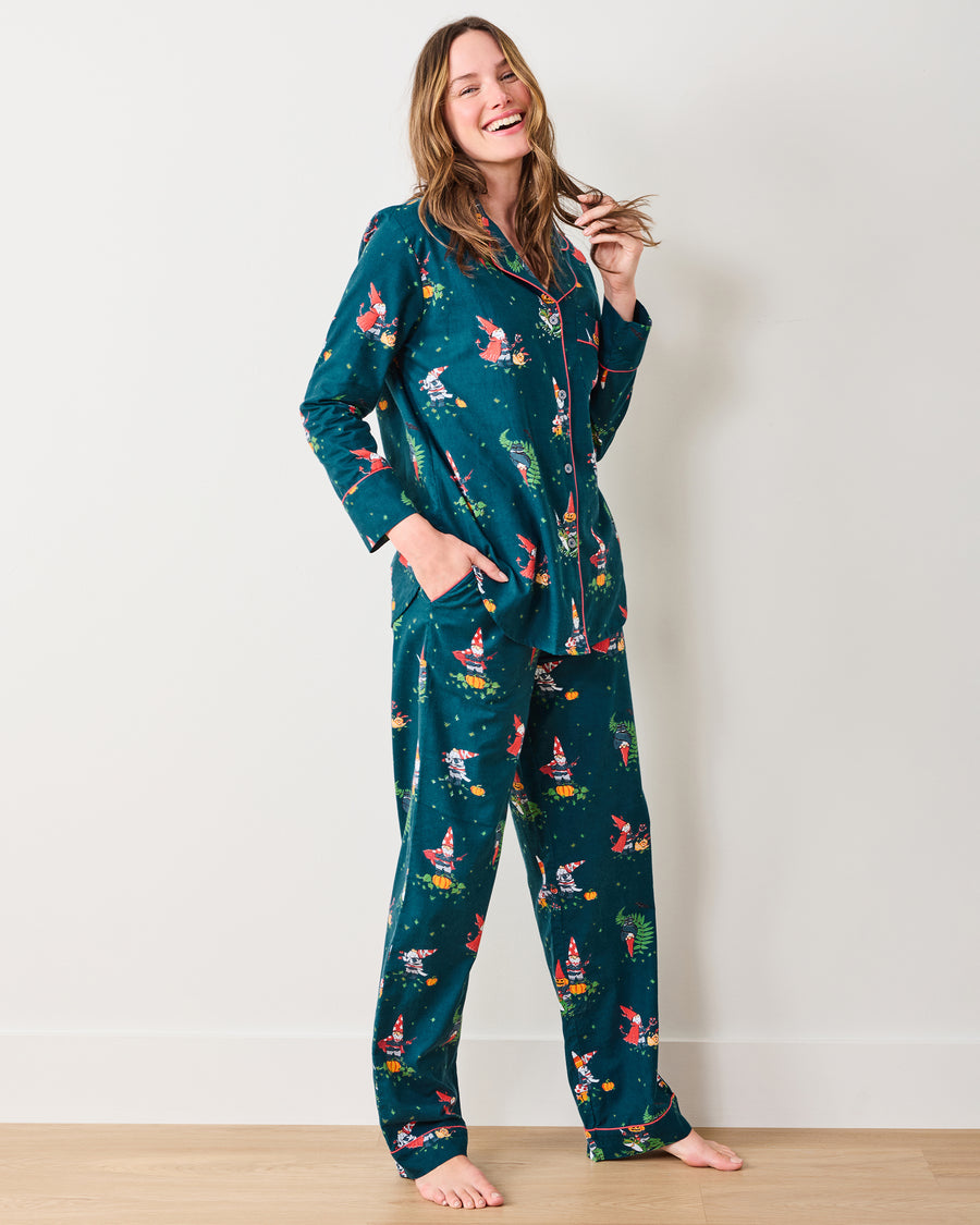Mischief Night - Lightweight Flannel Long PJ Set - Nightfall Blue - Printfresh