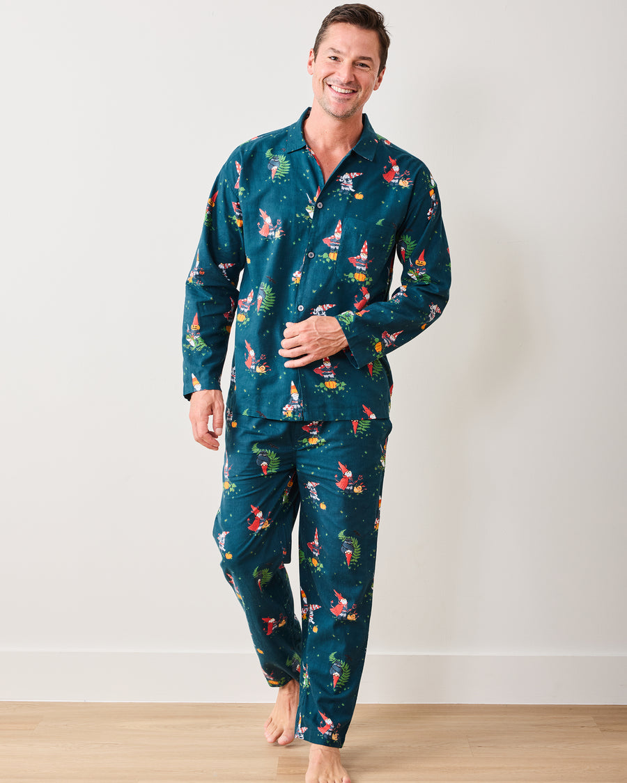Mischief Night - Men's Lightweight Flannel Long PJ Set - Nightfall Blue - Printfresh