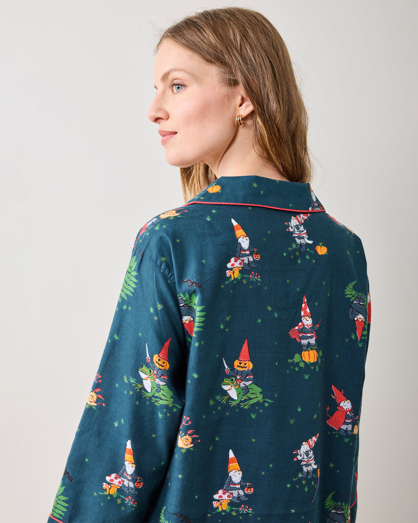 Mischief Night - Lightweight Flannel Sleep Shirt - Nightfall Blue - Printfresh