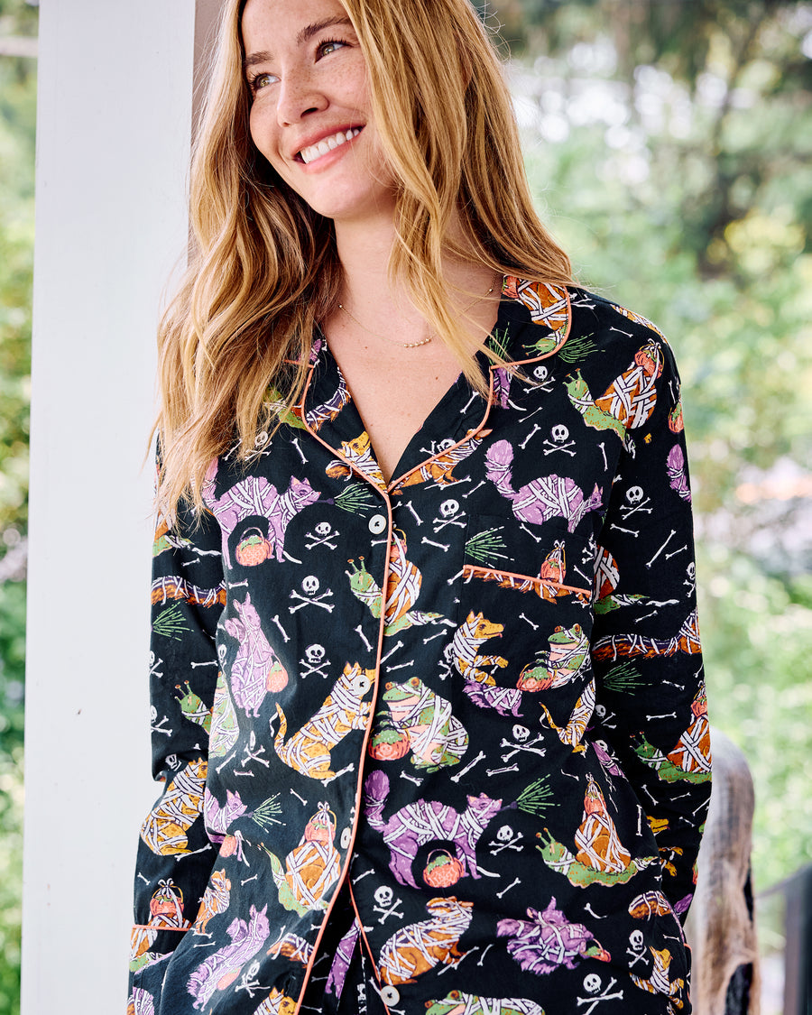 Monster Mash - Long Sleeve Top & Shorts Set - Haunted House - Printfresh