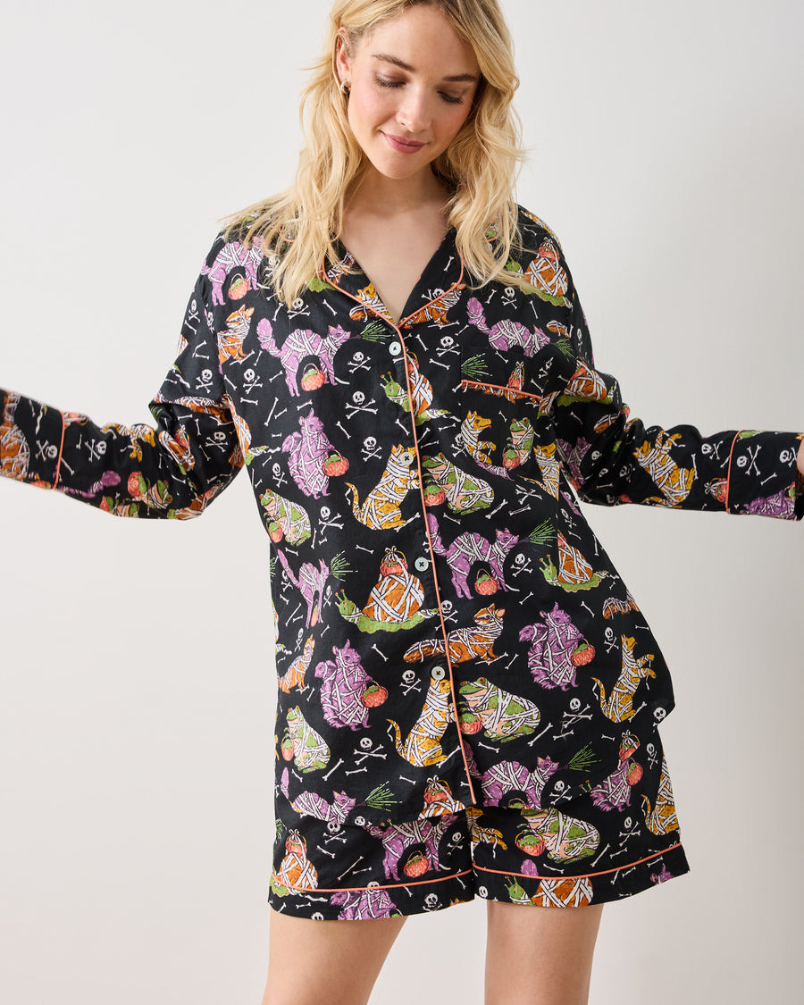 Monster Mash - Long Sleeve Top & Shorts Set - Haunted House - Printfresh