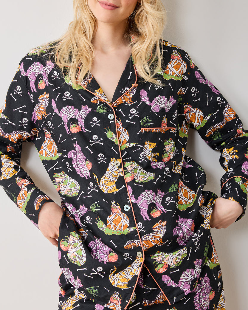 Monster Mash - Long Sleeve Top & Shorts Set - Haunted House - Printfresh