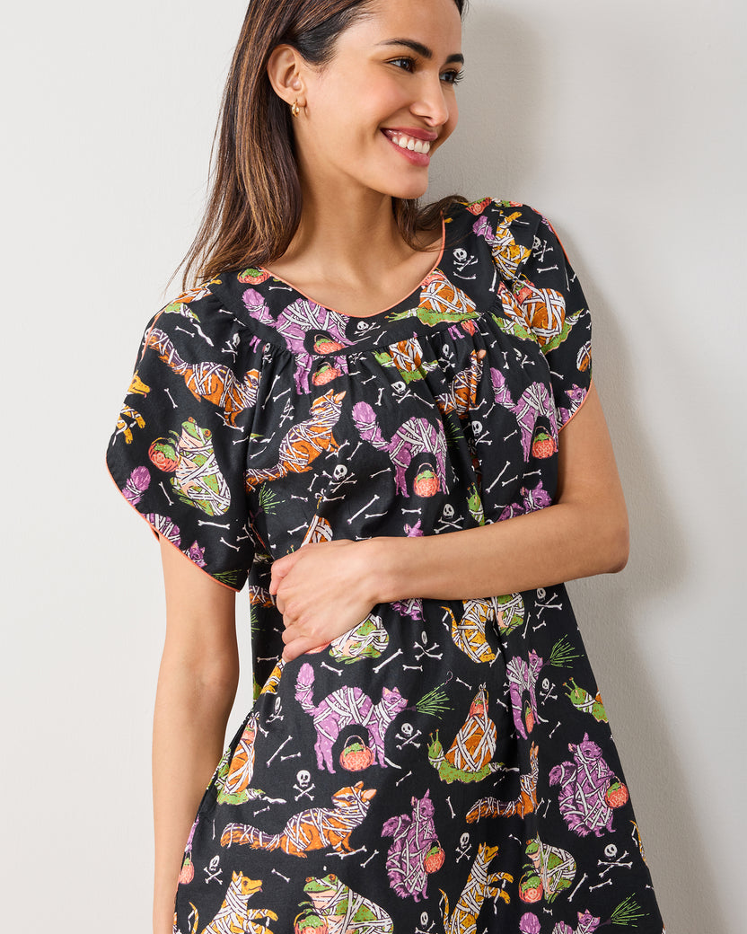 Monster Mash - Retro Dreams Nightgown - Haunted House - Printfresh