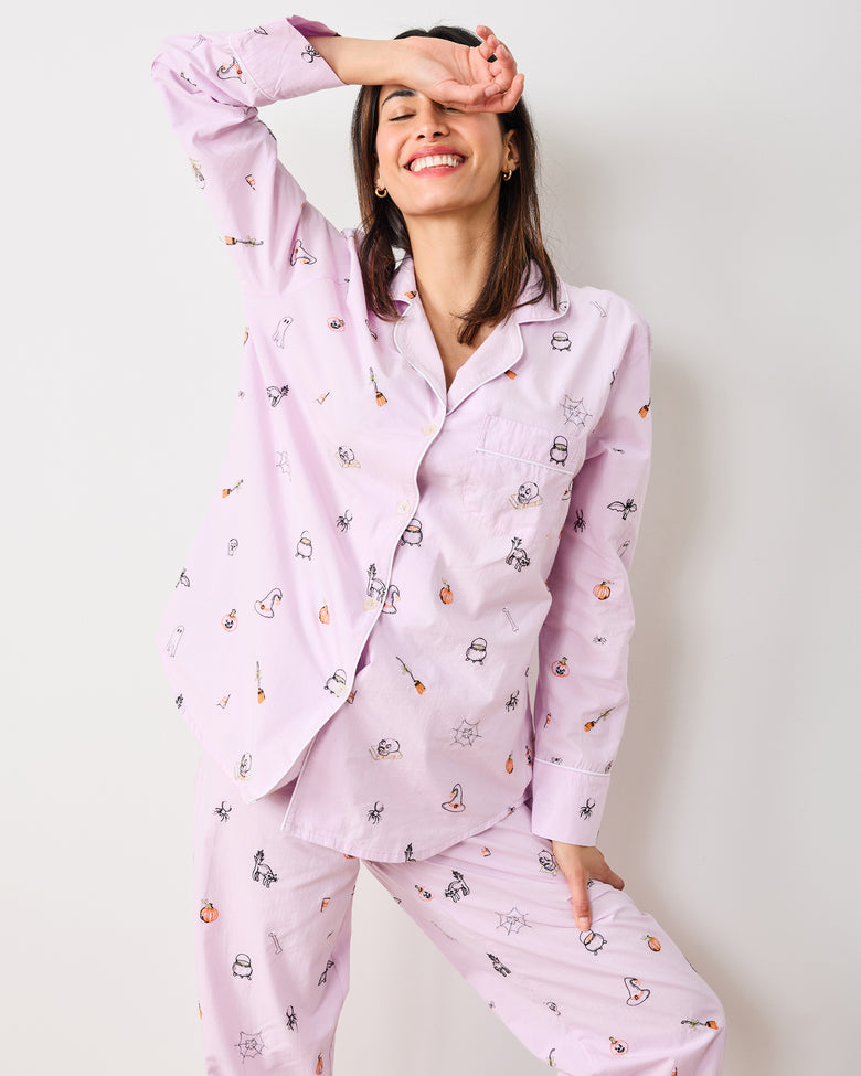 October Traditions - Long PJ Set - Purple Spell - Printfresh