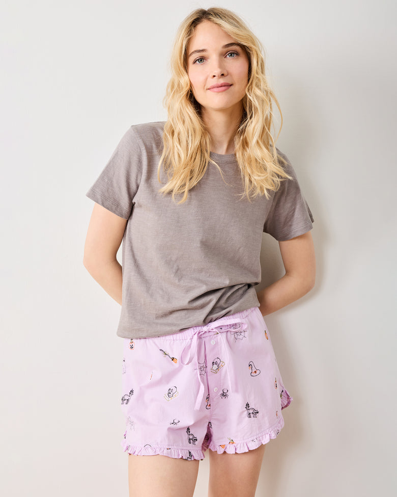 October Traditions - Ruffle Shorts - Purple Spell - Printfresh