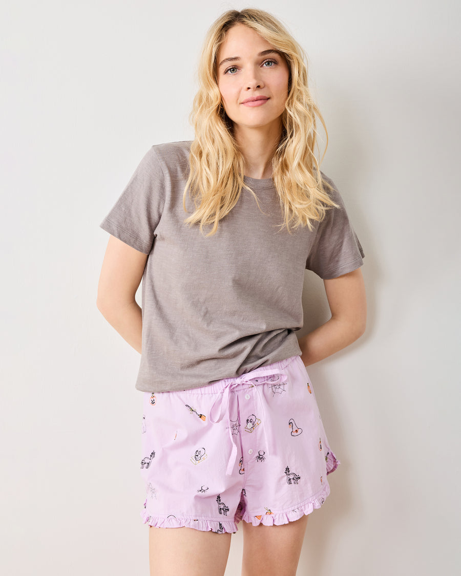 October Traditions - Ruffle Shorts - Purple Spell - Printfresh