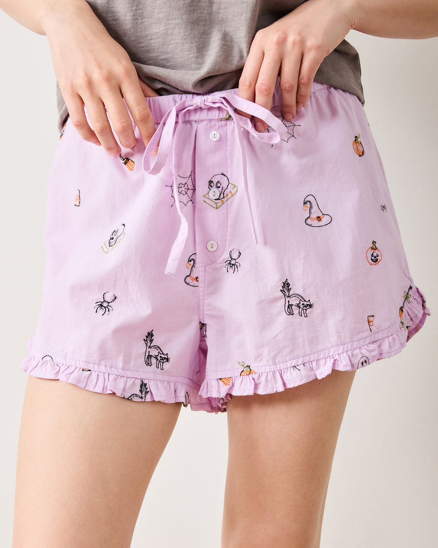 October Traditions - Ruffle Shorts - Purple Spell - Printfresh