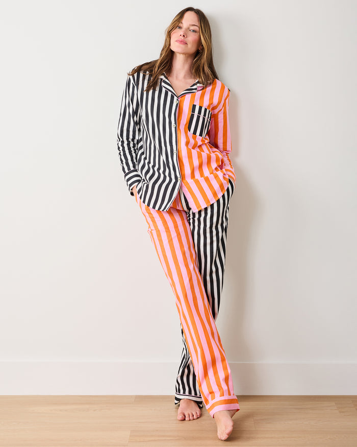Showtime Stripes - Long PJ Set - Skeleton Candy