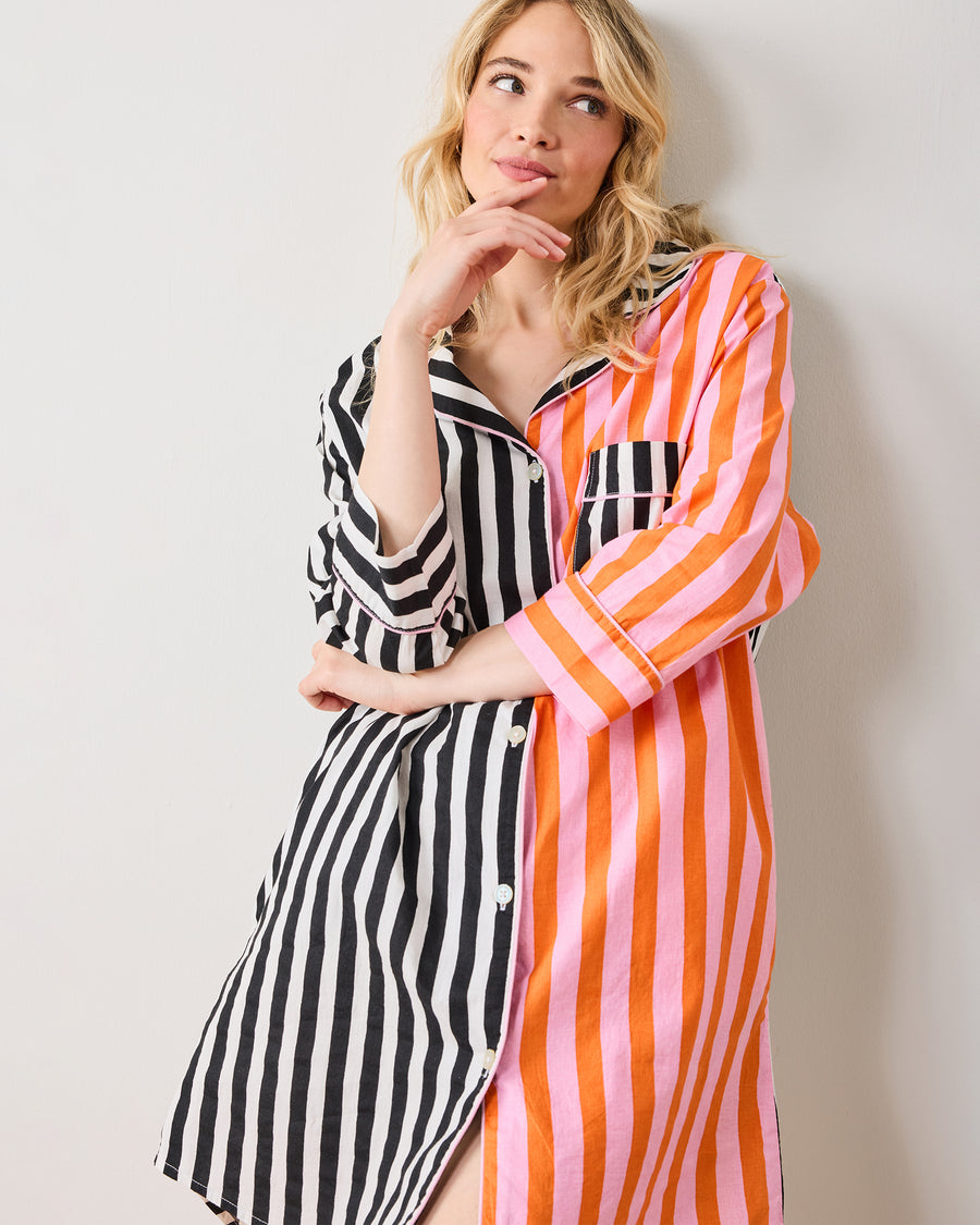 Showtime Stripes - Sleep Shirt - Skeleton Candy - Printfresh