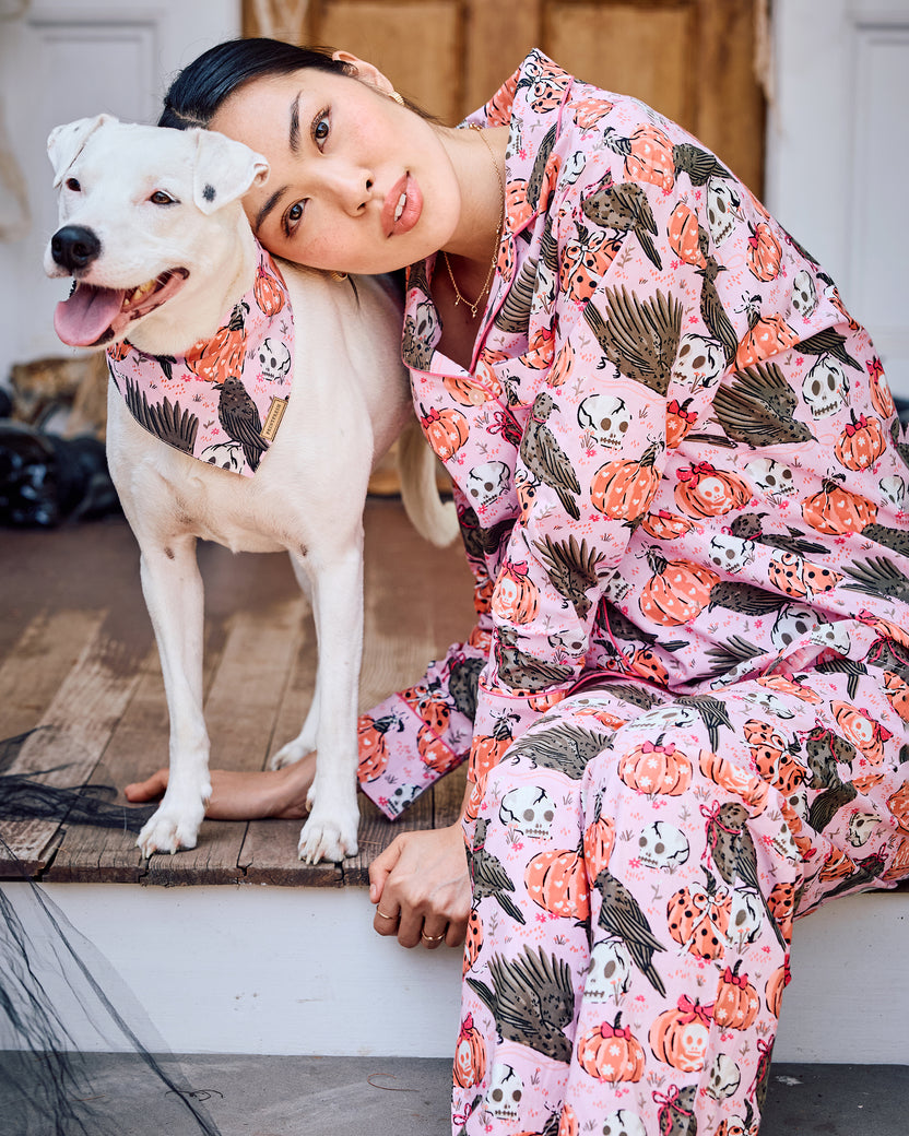 Sleepy Hollow - Pet Bandana - Nevermore Pink - Printfresh