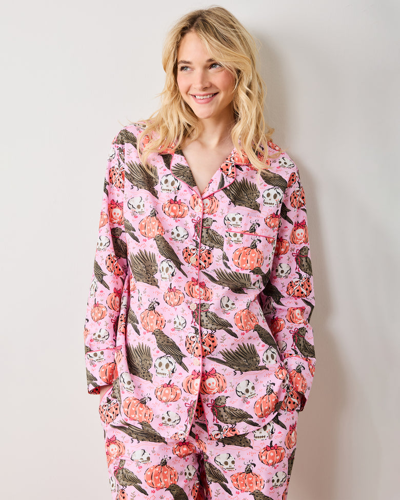 Sleepy Hollow - Long PJ Set - Nevermore Pink - Printfresh