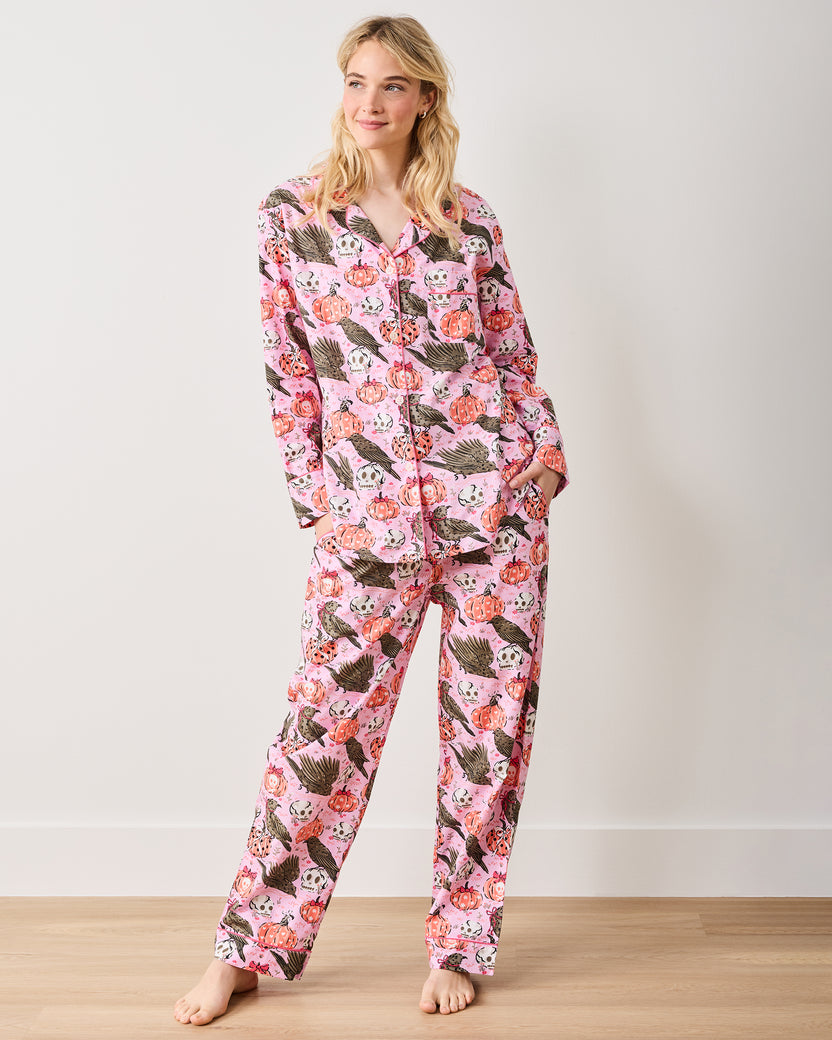 Sleepy Hollow - Long PJ Set - Nevermore Pink - Printfresh
