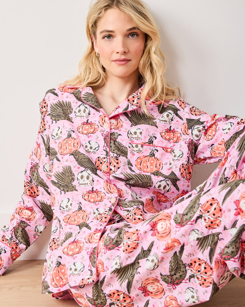Sleepy Hollow - Long PJ Set - Nevermore Pink - Printfresh
