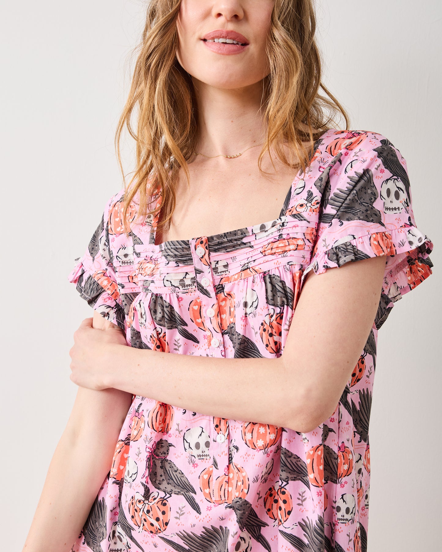 Sleepy Hollow - Pintuck Nightgown - Nevermore Pink - Printfresh