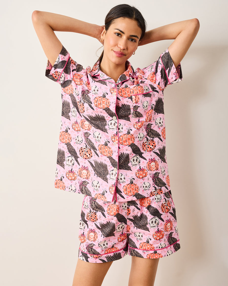 Sleepy Hollow - Short PJ Set - Nevermore Pink - Printfresh
