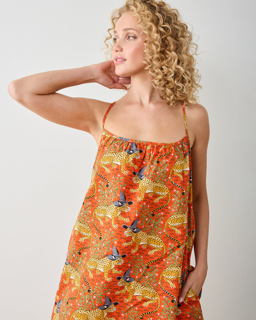 Witchy Bagheera - Cami Nightgown - Pumpkin Spice - Printfresh