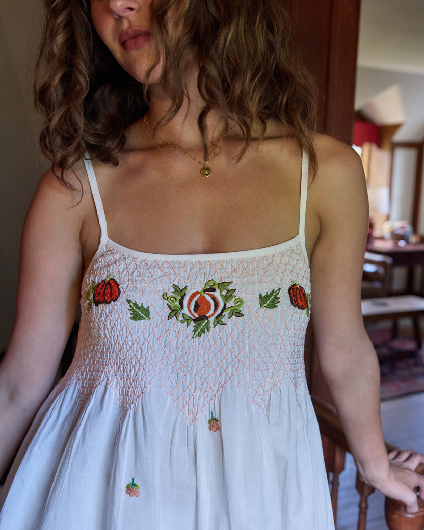 Embroidered Pumpkins - Naya Short Set - Natural