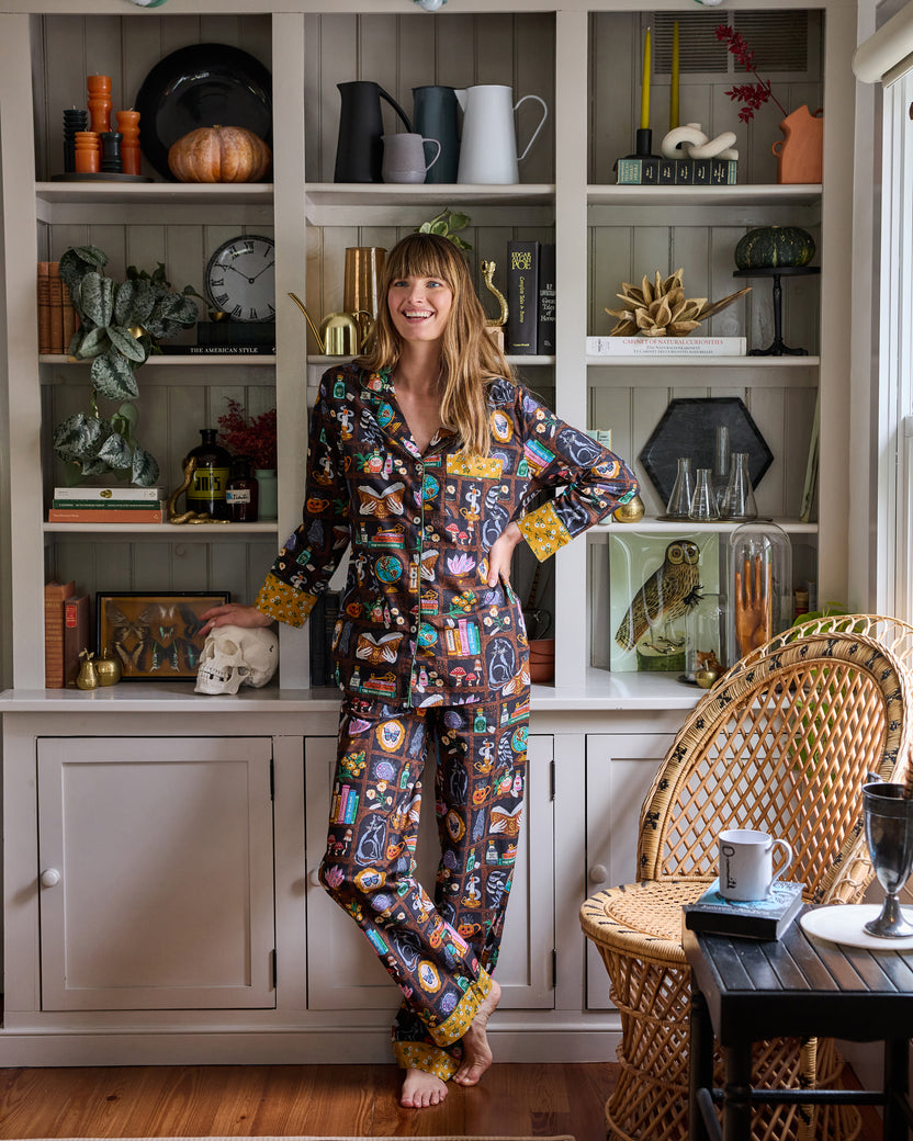 Enchanted Study - Petite Long PJ Set - Obsidian