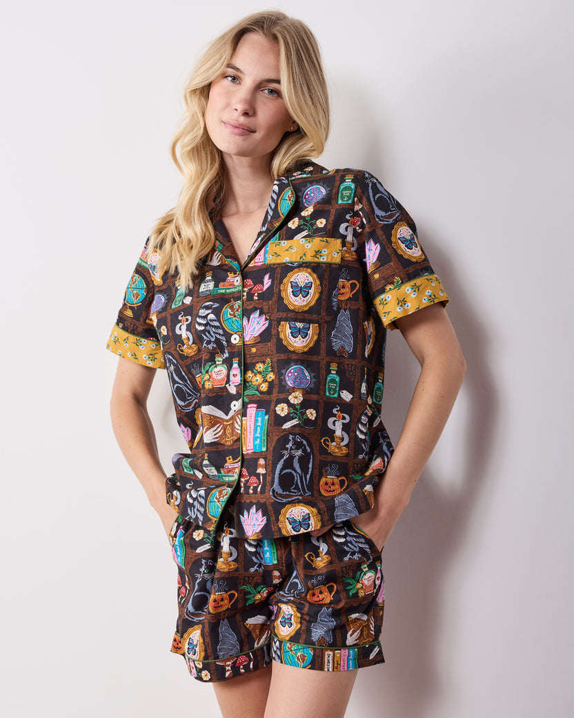 Enchanted Study - Short PJ Set - Obsidian