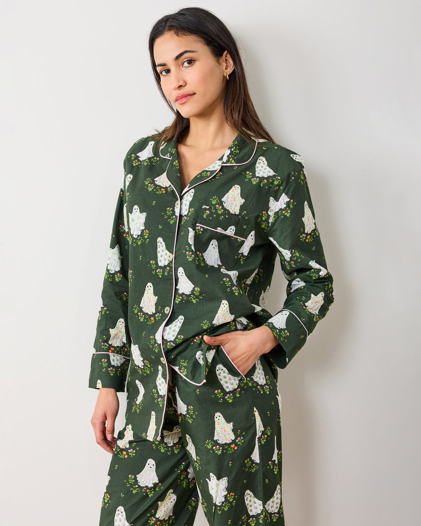 Gardening Ghosts - Petite Long PJ Set - Overgrown Moss