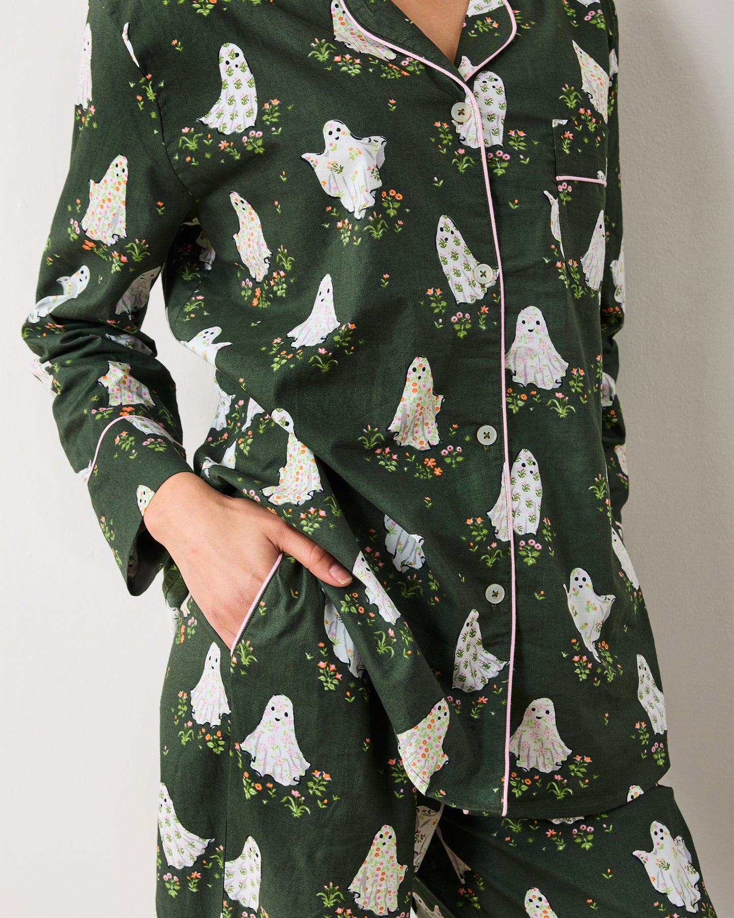 Gardening Ghosts - Petite Long PJ Set - Overgrown Moss
