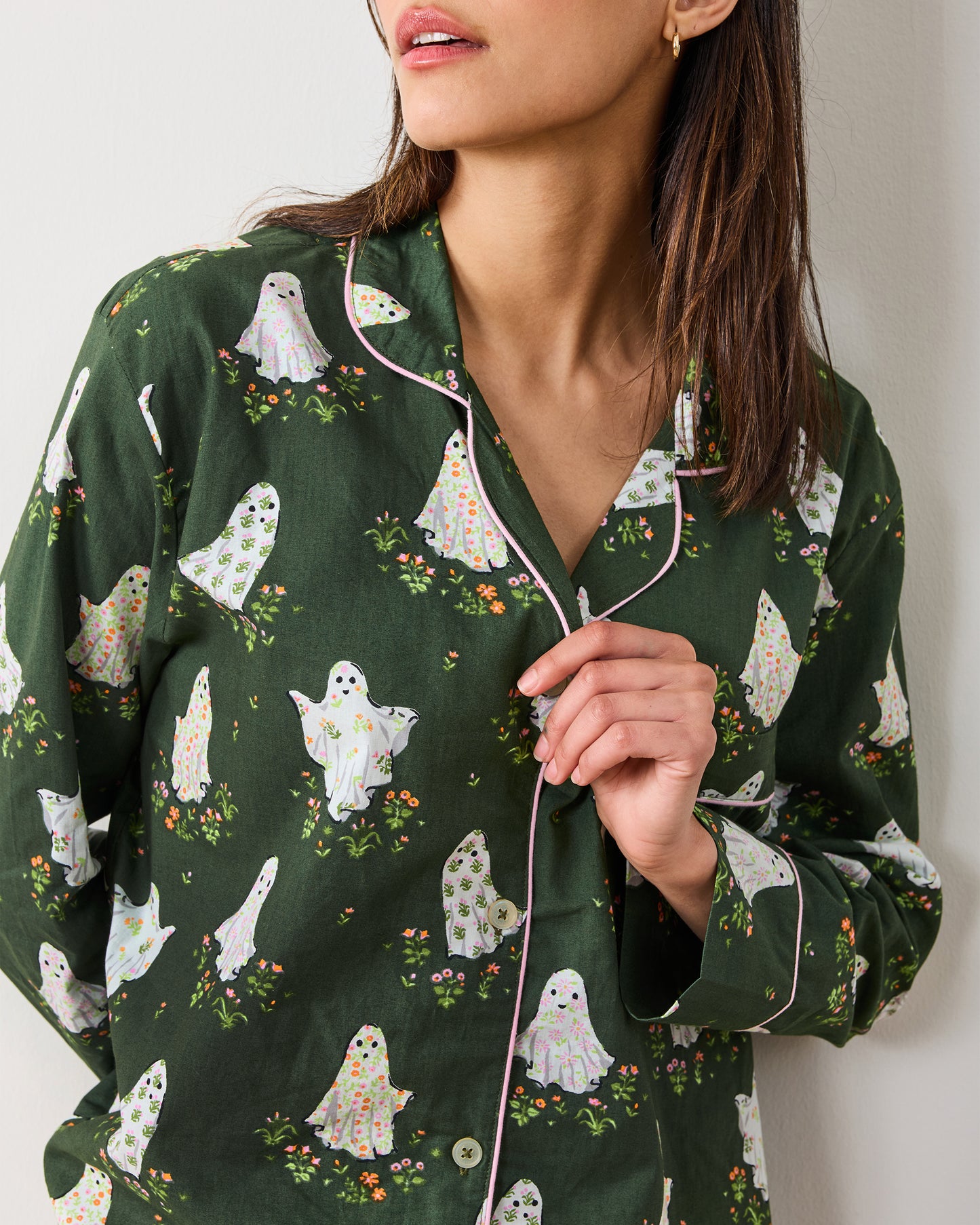 Gardening Ghosts - Petite Long PJ Set - Overgrown Moss