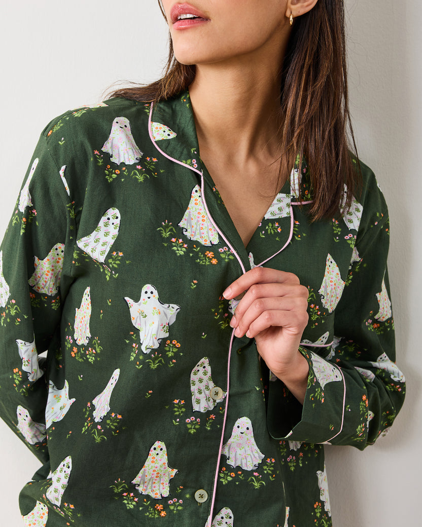 Gardening Ghosts - Petite Long PJ Set - Overgrown Moss