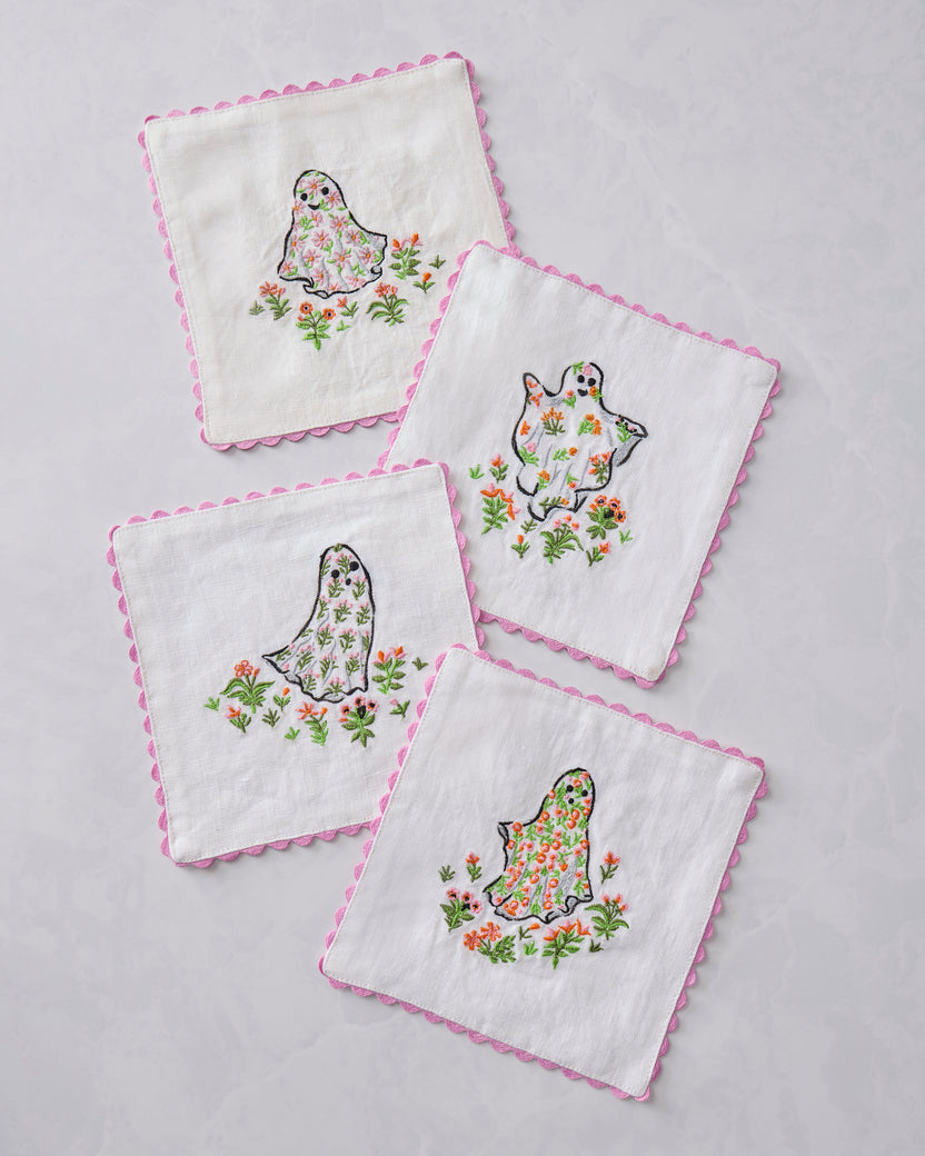 Gardening Ghosts - Cocktail Napkins Set of 4 - Overgrown Moss