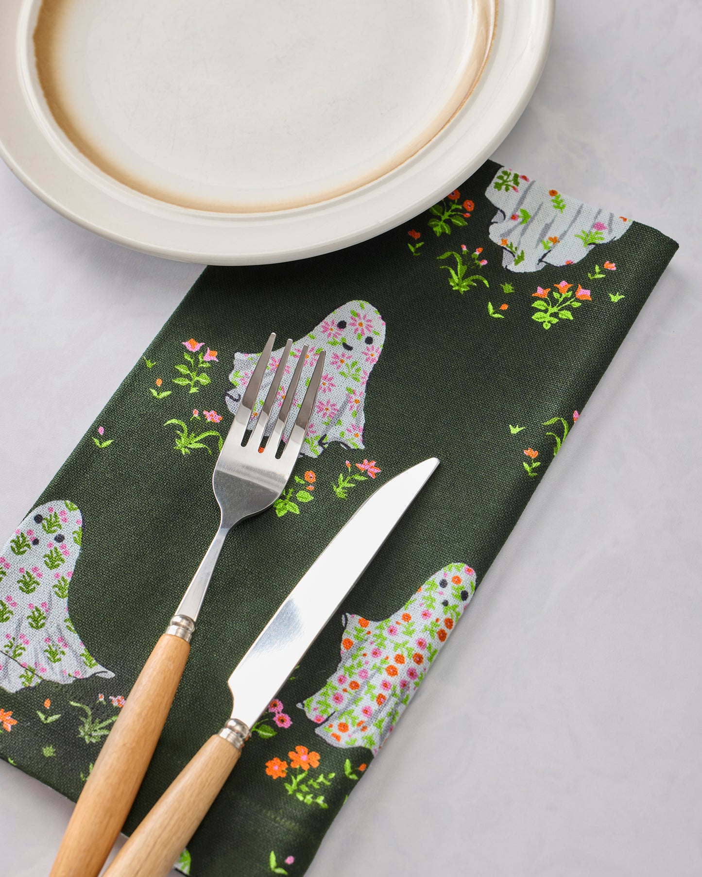 Gardening Ghosts - Dinner Napkins Set of 4 - Overgrown Moss