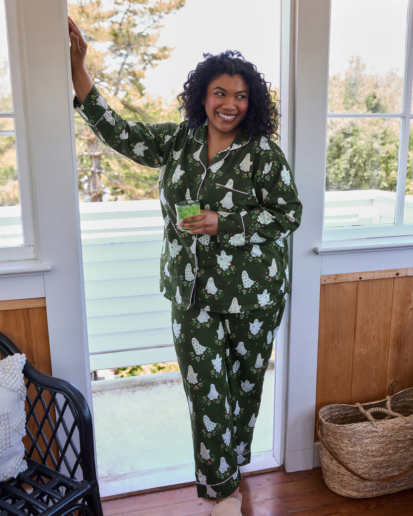 Gardening Ghosts - Long PJ Set - Overgrown Moss