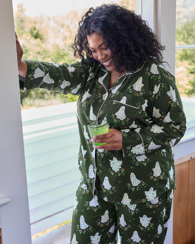 Gardening Ghosts - Petite Long PJ Set - Overgrown Moss