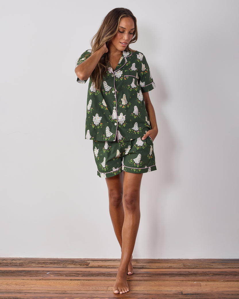 Gardening Ghosts - Short PJ Set - Overgrown Moss