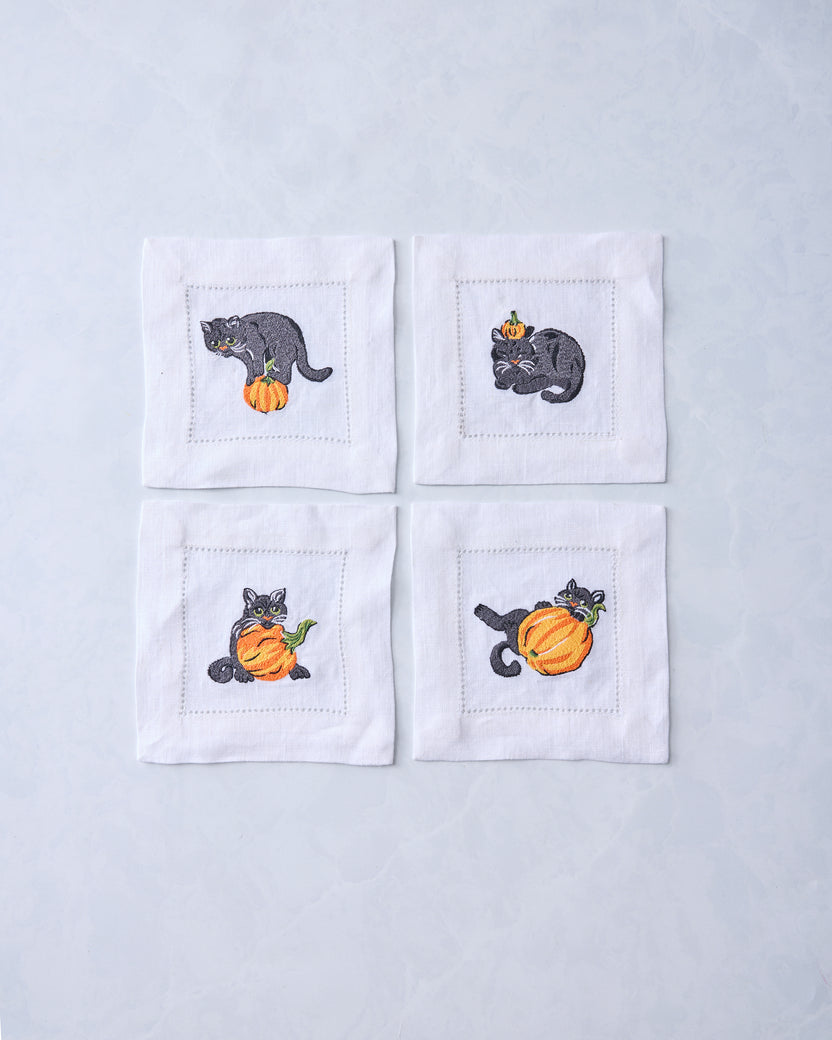 Pumpkin Prowl - Cocktail Napkins Set of 4 - Salted Caramel