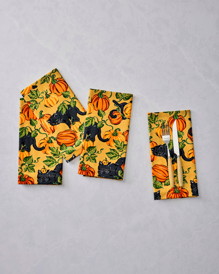 Pumpkin Prowl - Dinner Napkins Set of 4 - Salted Caramel