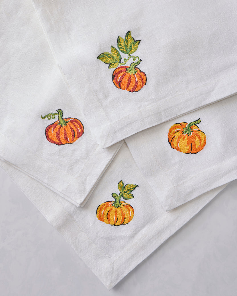 Pumpkin Prowl - Oversized Linen Napkins Set of 4 - Salted Caramel