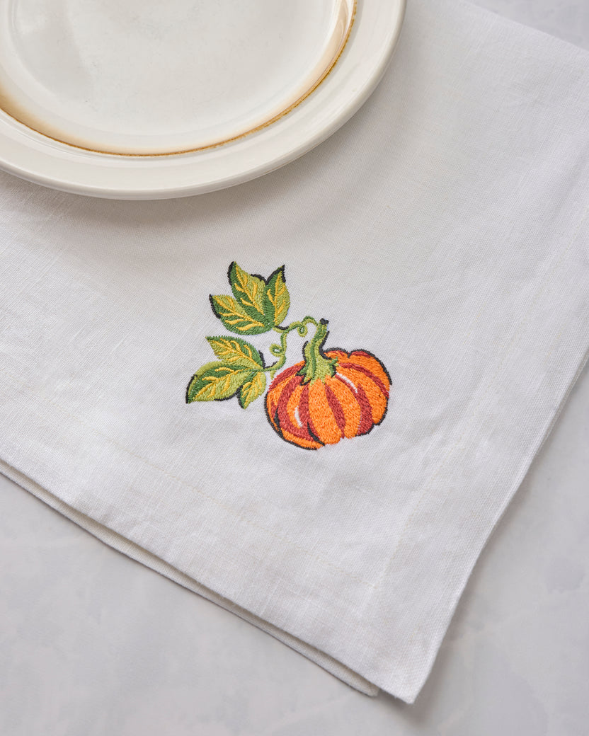 Pumpkin Prowl - Oversized Linen Napkins Set of 4 - Salted Caramel