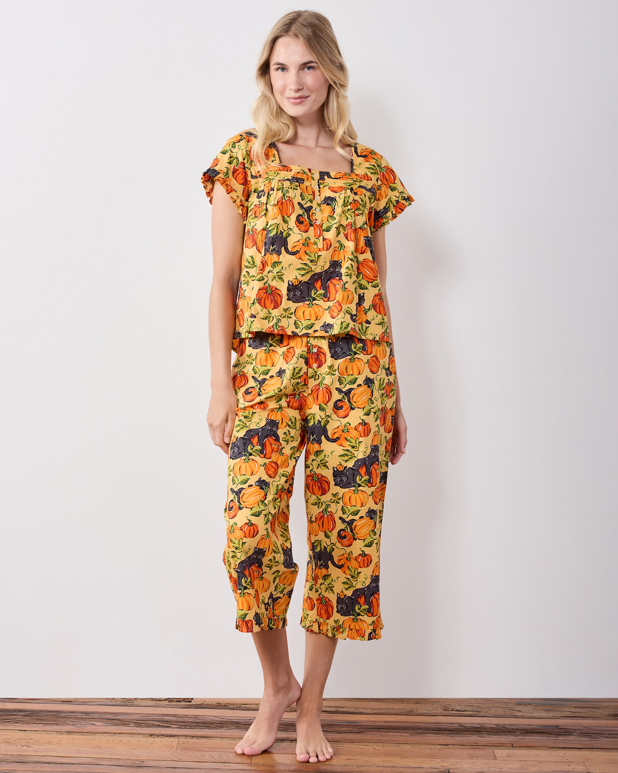 Pumpkin Prowl - Pintuck Cropped Set - Salted Caramel – Printfresh