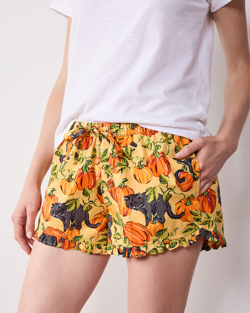Pumpkin Prowl - Ruffle Shorts - Salted Caramel