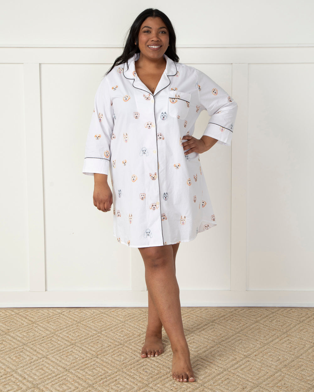 Women's Long Sleeve Printed Sleep Shirts - Printfresh