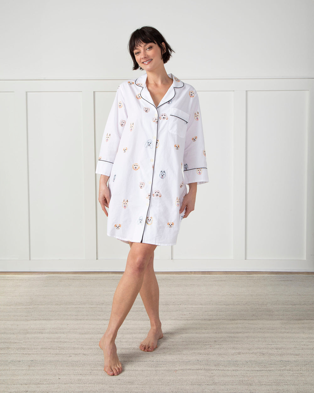 Women's Long Sleeve Printed Sleep Shirts - Printfresh