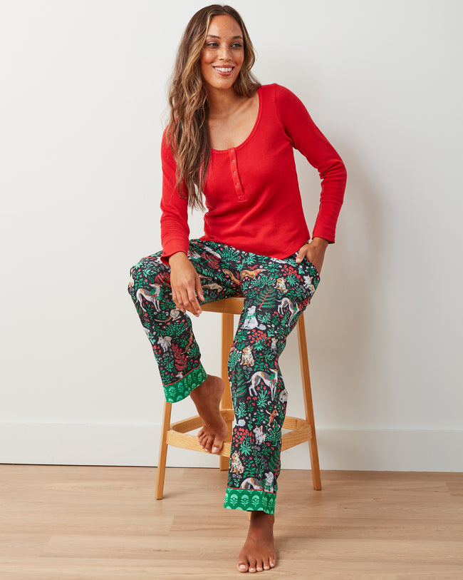 Happy Howlidays - Cozy Henley & PJ Pants Set - Ink - Printfresh