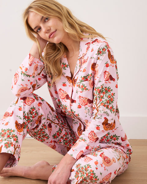 Hen House - Women's Organic Cotton Petite Long PJ Set - Ballet